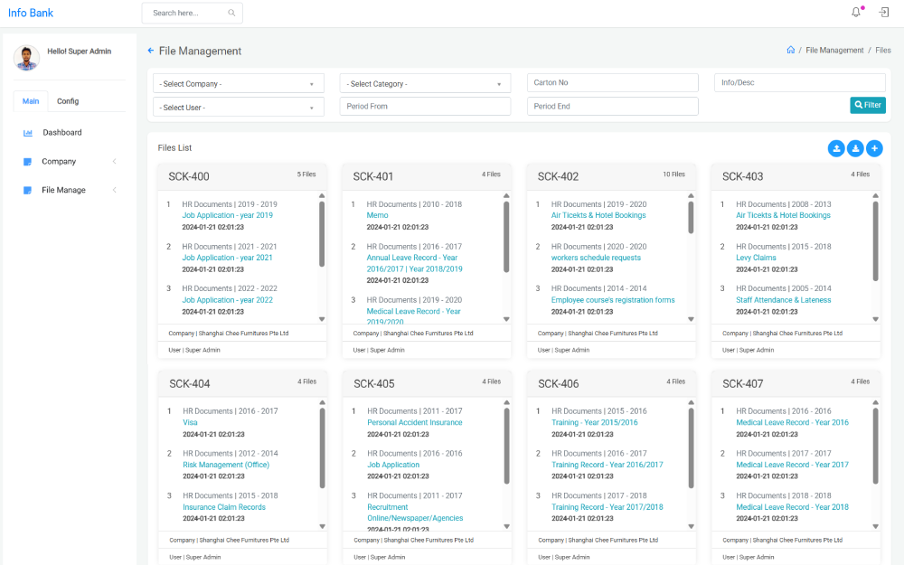 Document digitalization & tracking system — screenshot